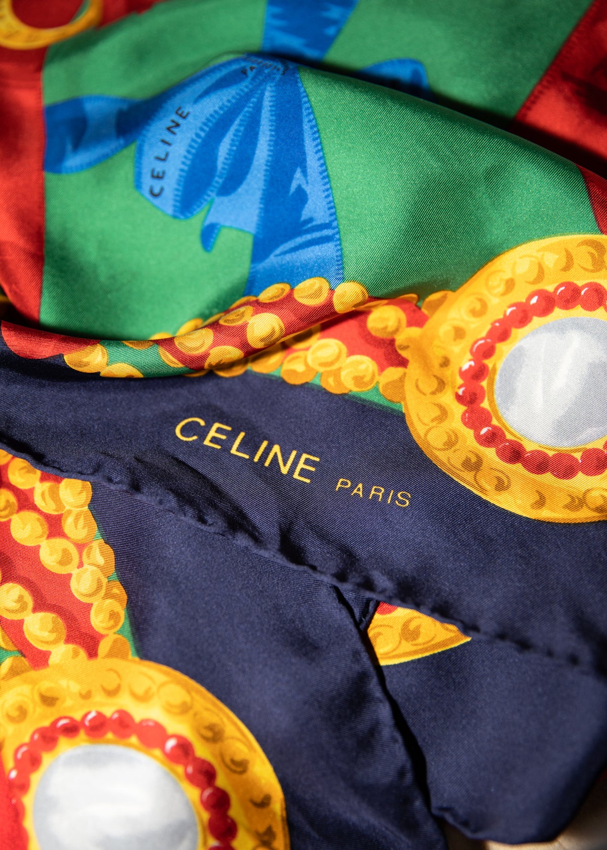 Vintage 1980s Celine Silk Scarf