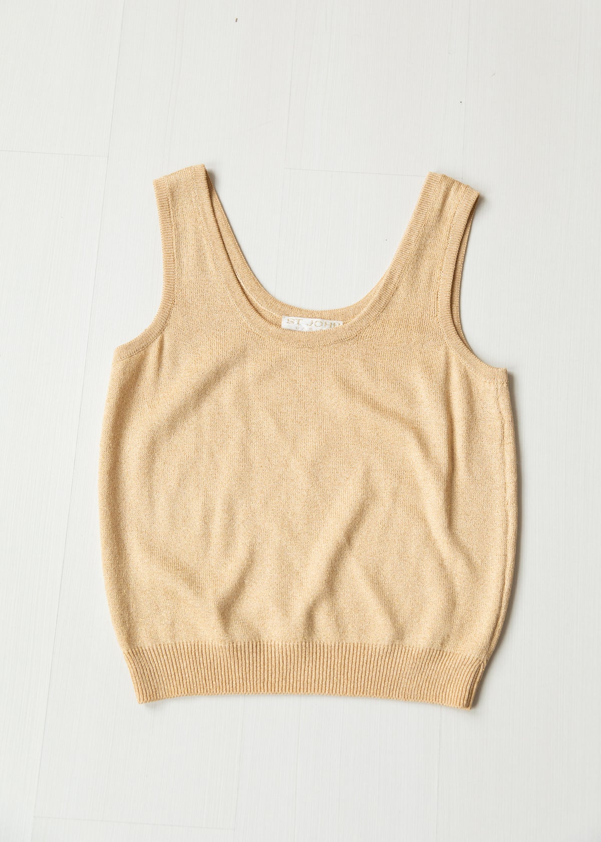 Vintage 90s Gold Knit Shell Tank By St. John