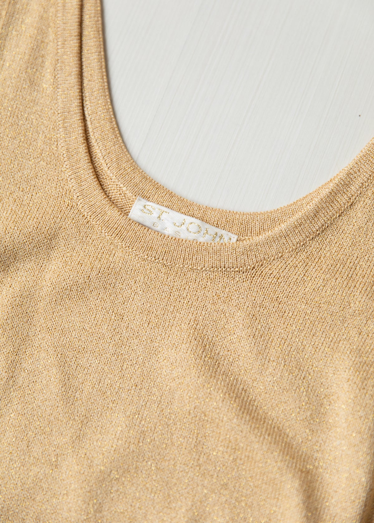 Vintage 90s Gold Knit Shell Tank By St. John