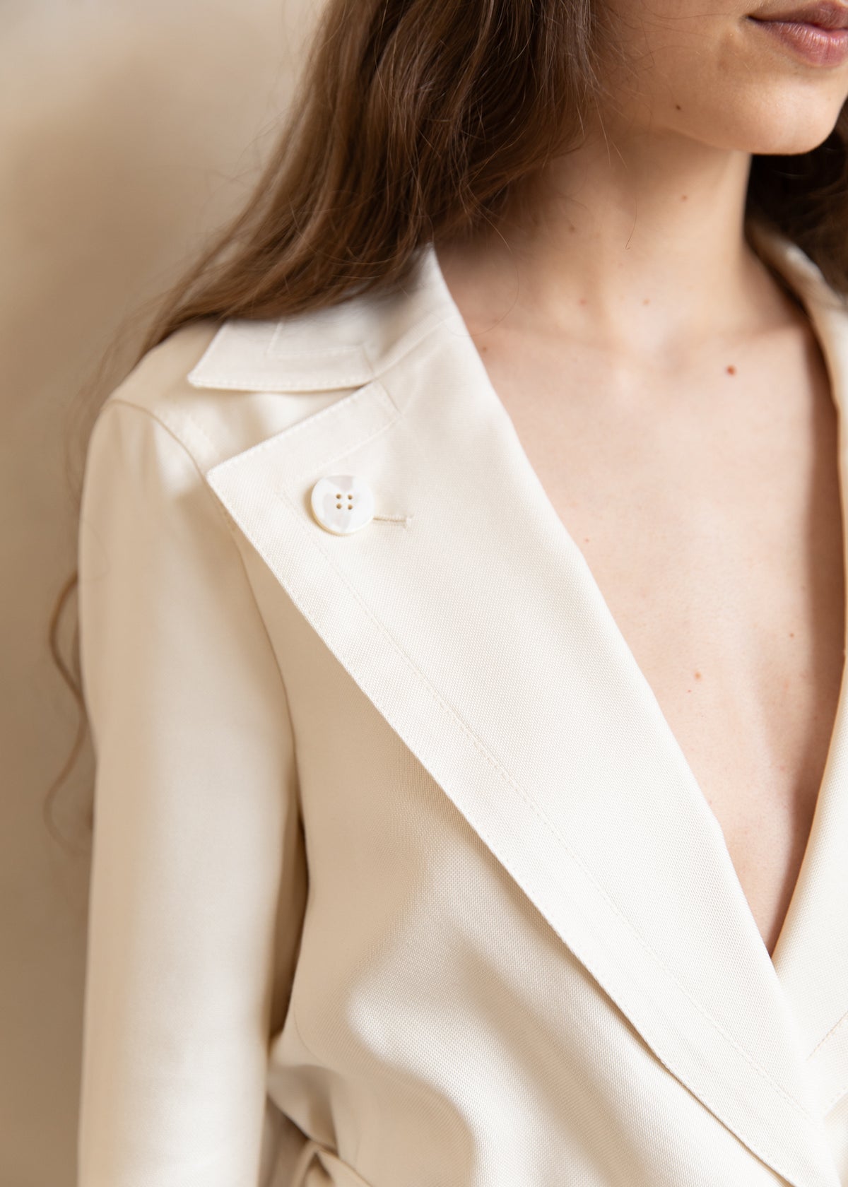 Vintage Escada Wrap Belted Jacket in Ivory