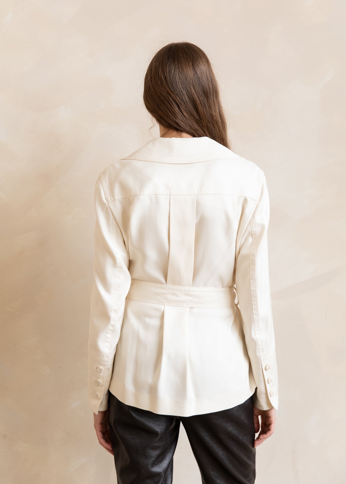 Vintage Escada Wrap Belted Jacket in Ivory