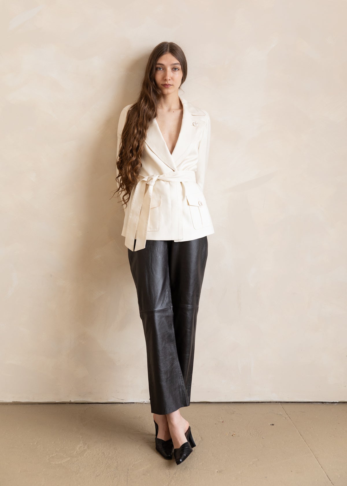 Vintage Escada Wrap Belted Jacket in Ivory