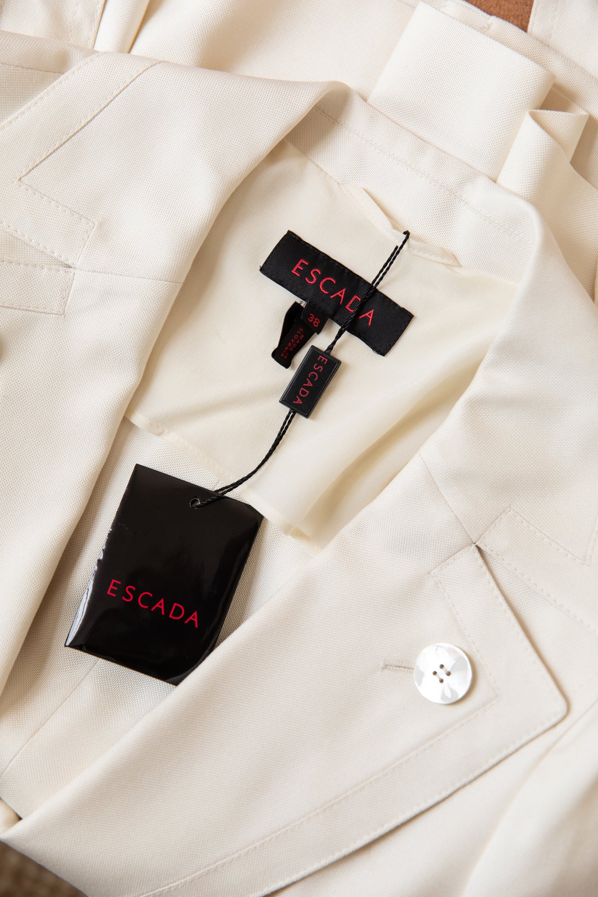 Vintage Escada Wrap Belted Jacket in Ivory