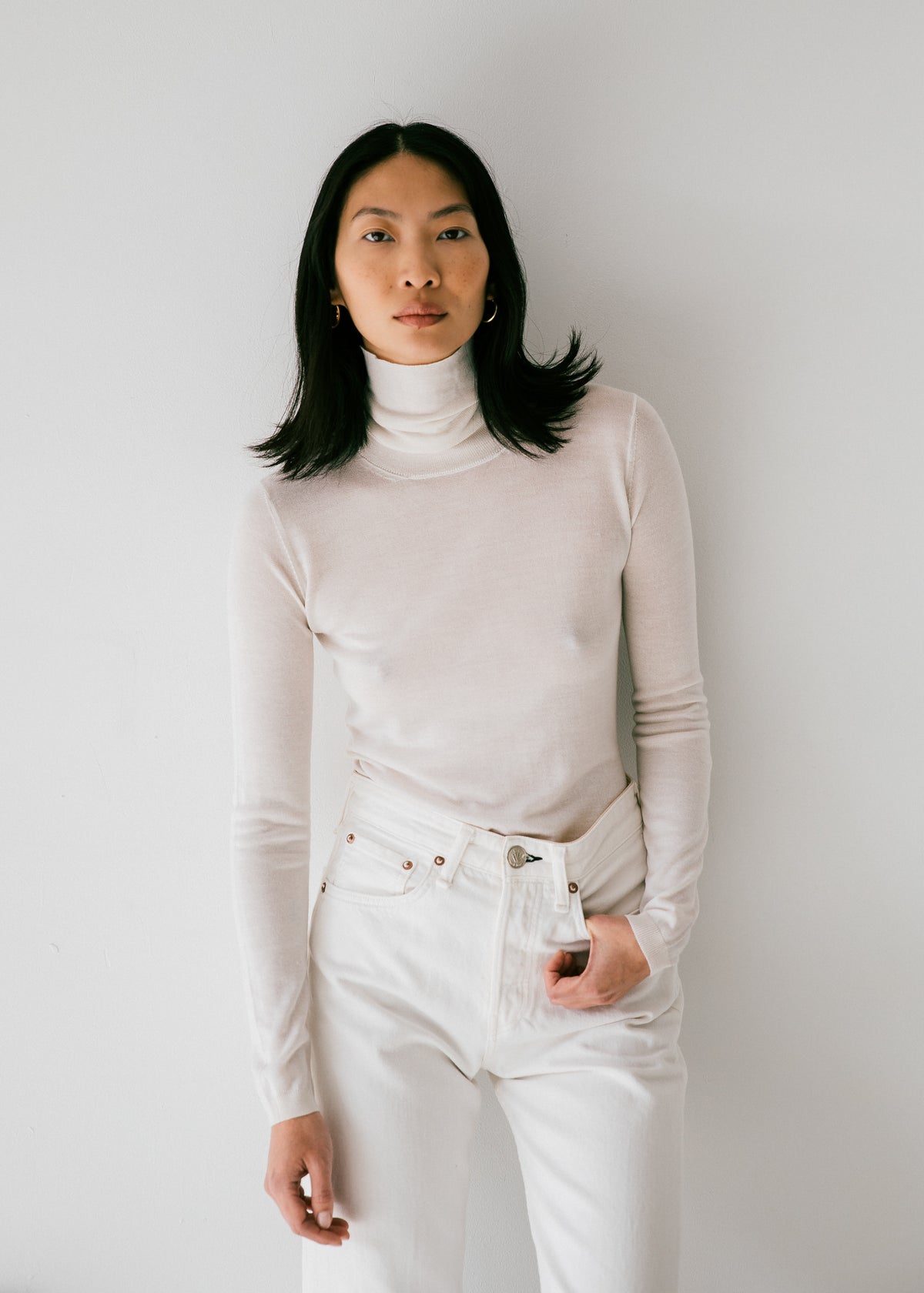 Agyness Turtleneck in Gray Cashmere &amp; Silk