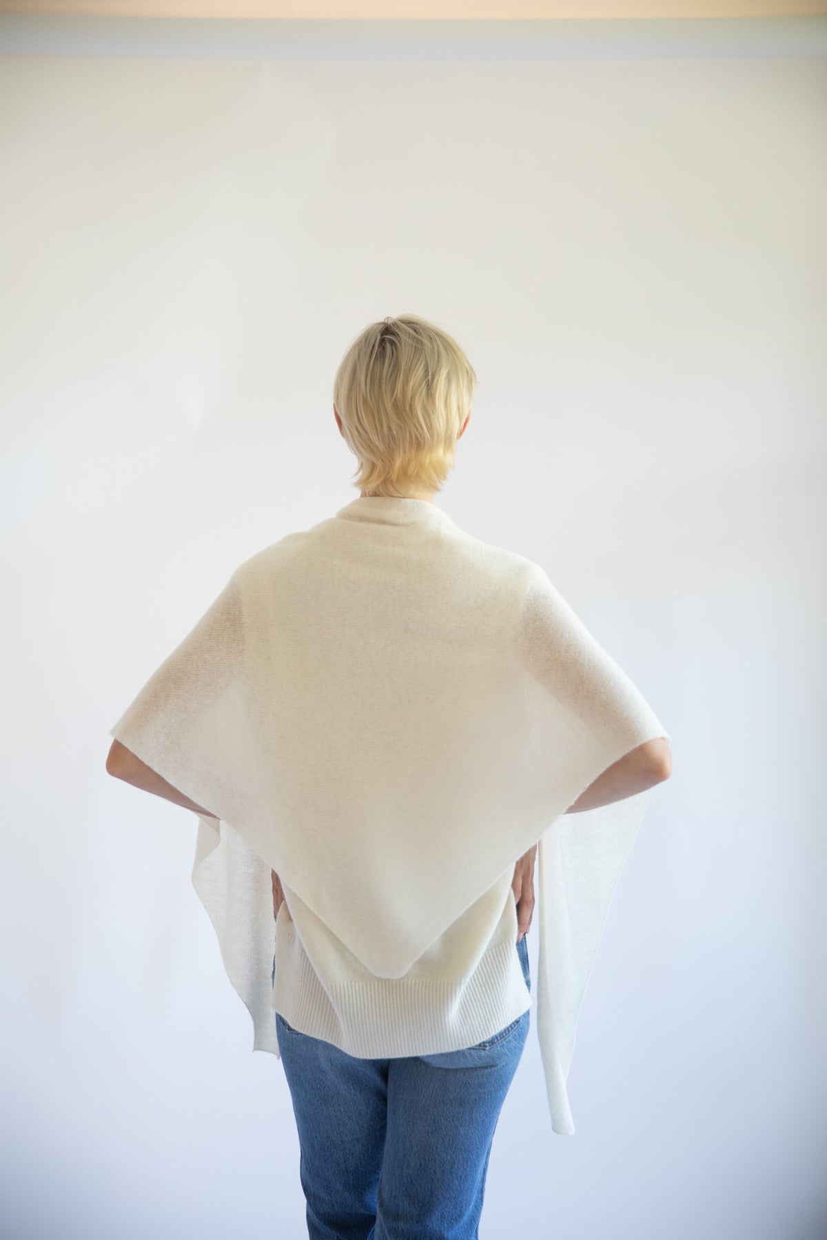 Juliana Triangle Scarf in Alabaster Cashmere