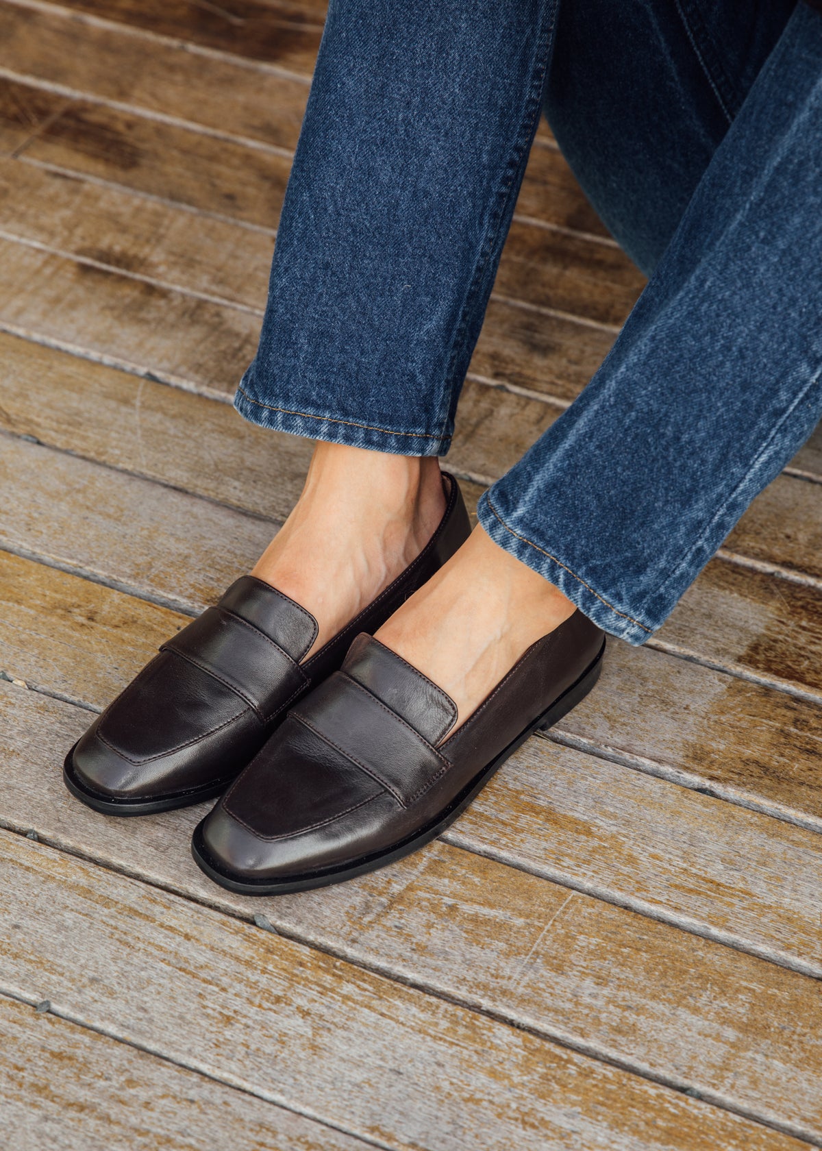 Angela Loafer in Espresso Brown Leather