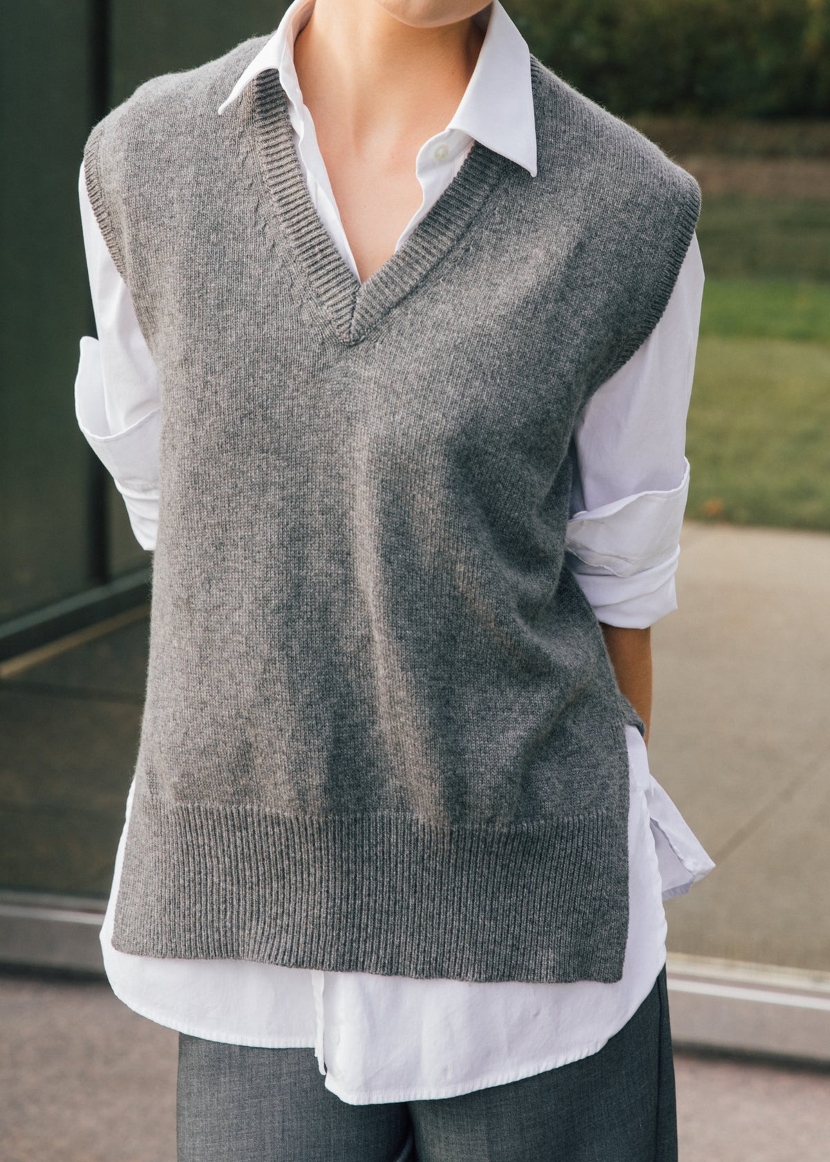 Felicity Sweater Vest in Iron Gray Cashmere