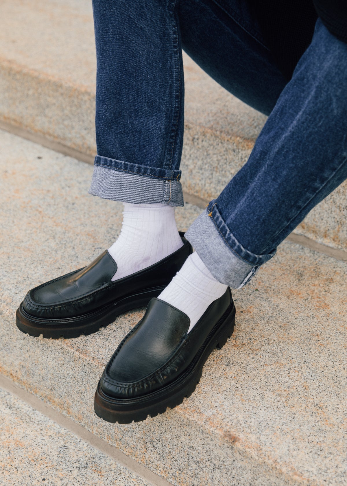 Johanna Chunky Loafer in Black Leather