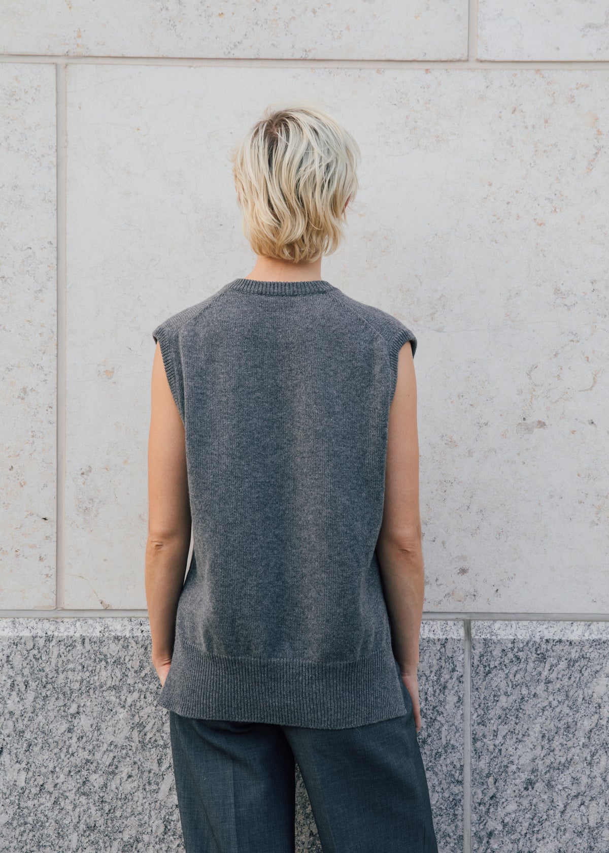 Felicity Sweater Vest in Iron Gray Cashmere