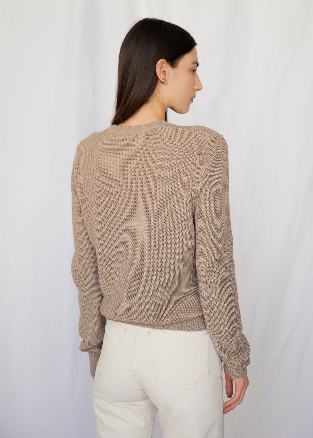 Winona Cotton Crewneck Sweater in Farro