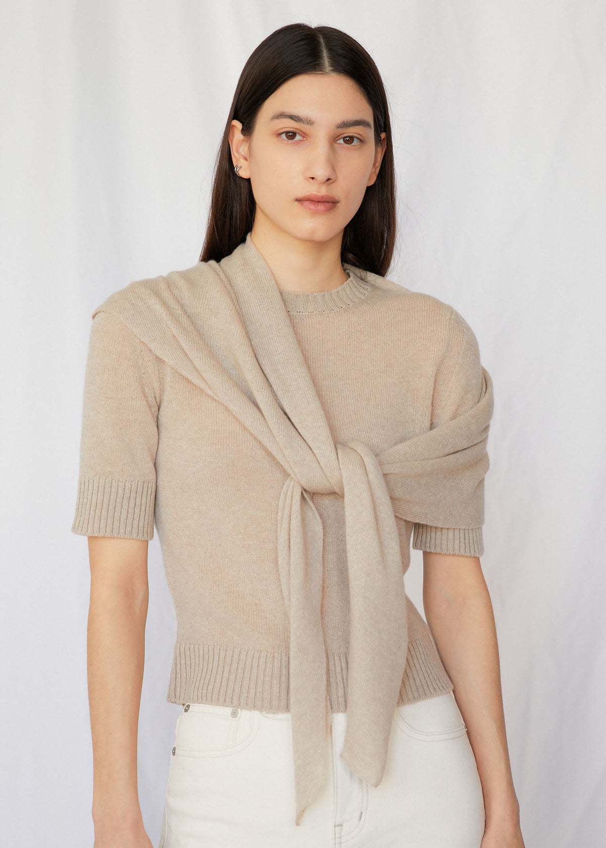 Juliana Triangle Scarf in Wheat Cashmere