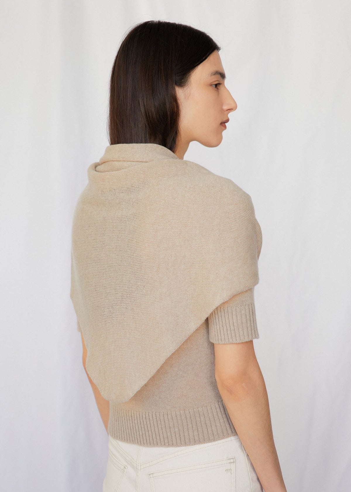 Juliana Triangle Scarf in Wheat Cashmere