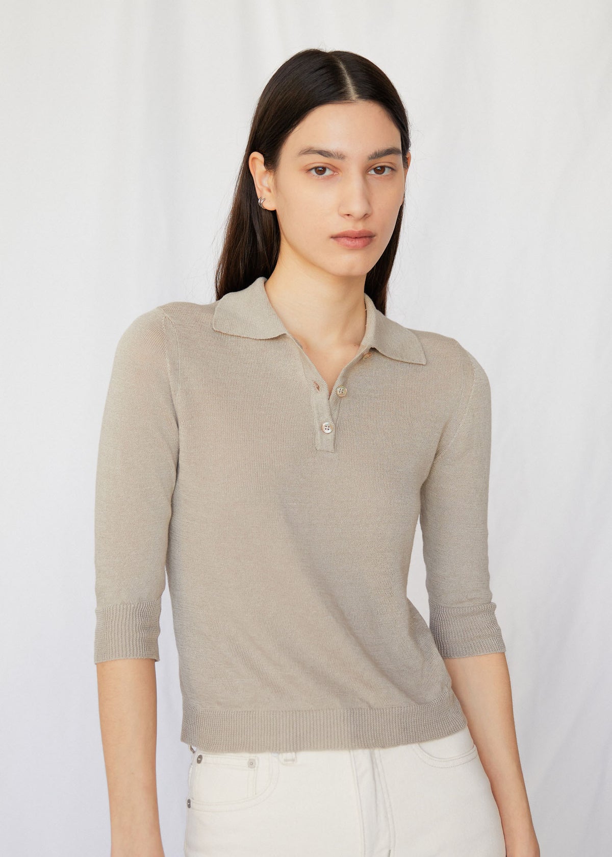 Sandra Linen Polo in Sepia