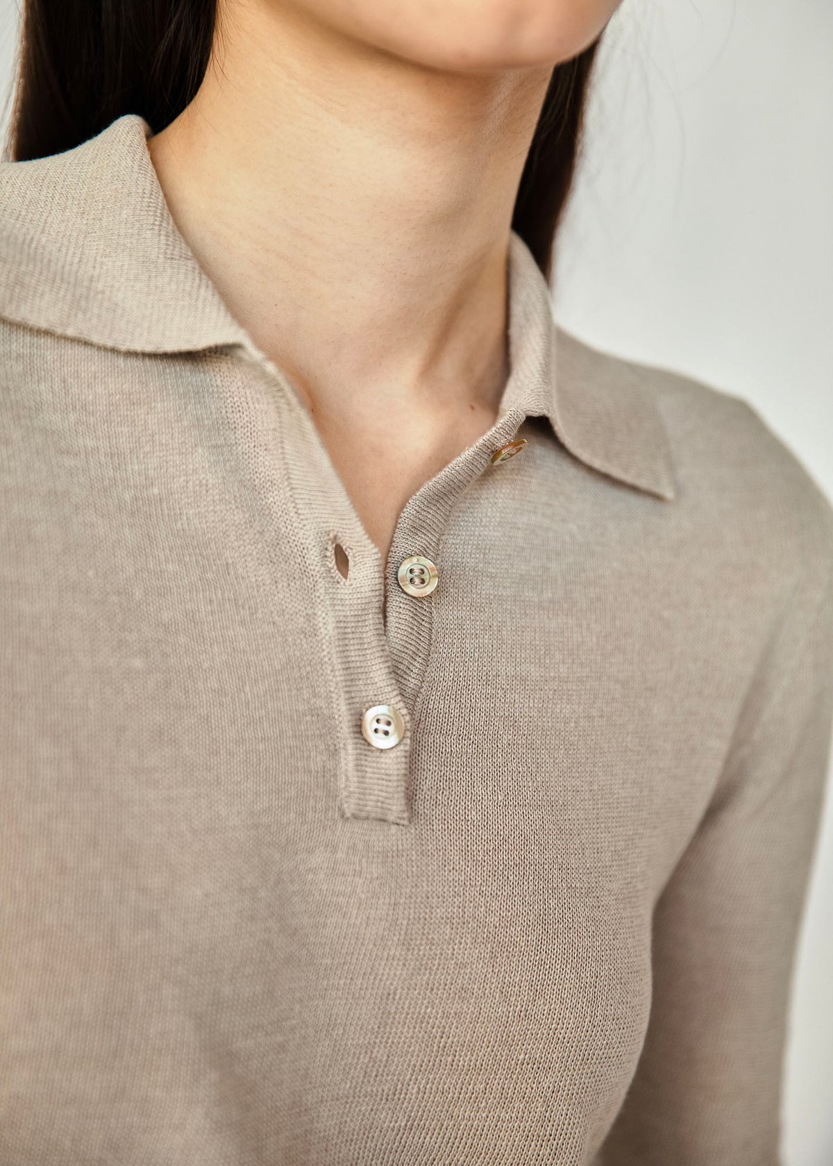 Sandra Linen Polo in Sepia