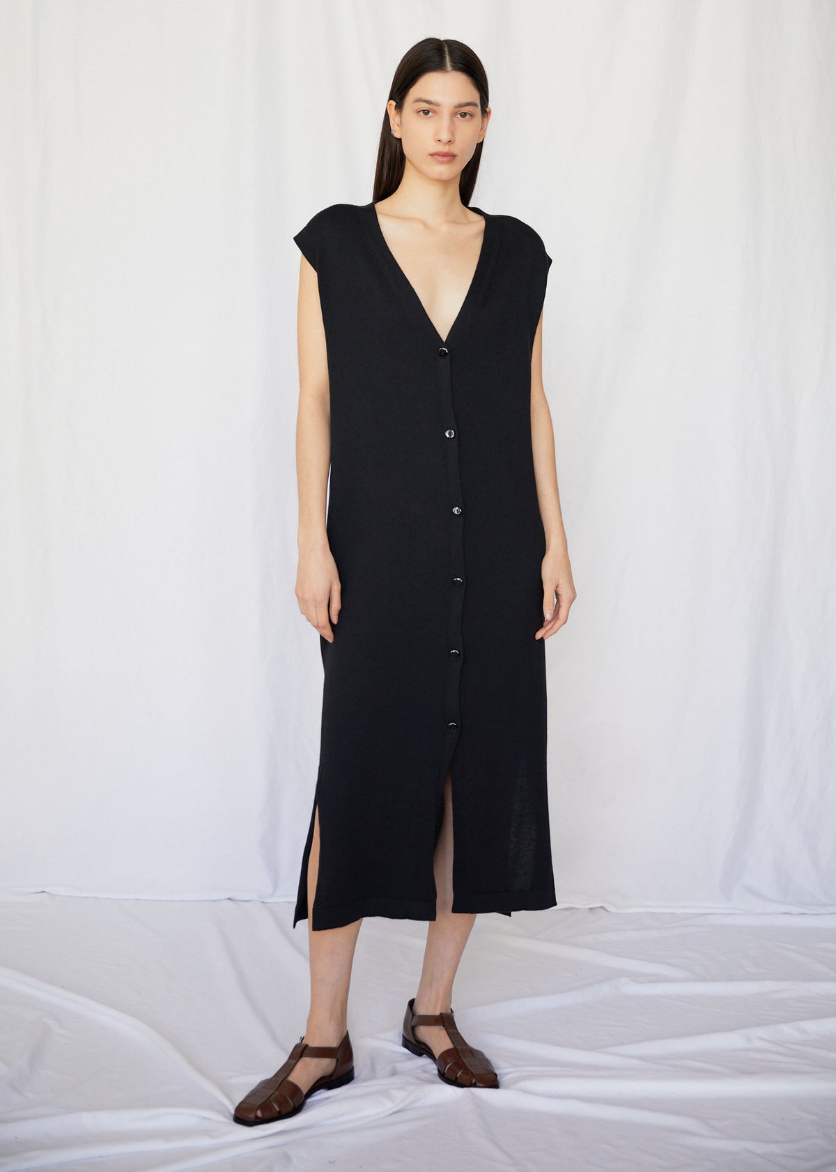 Susan Knit Vest Dress in Black