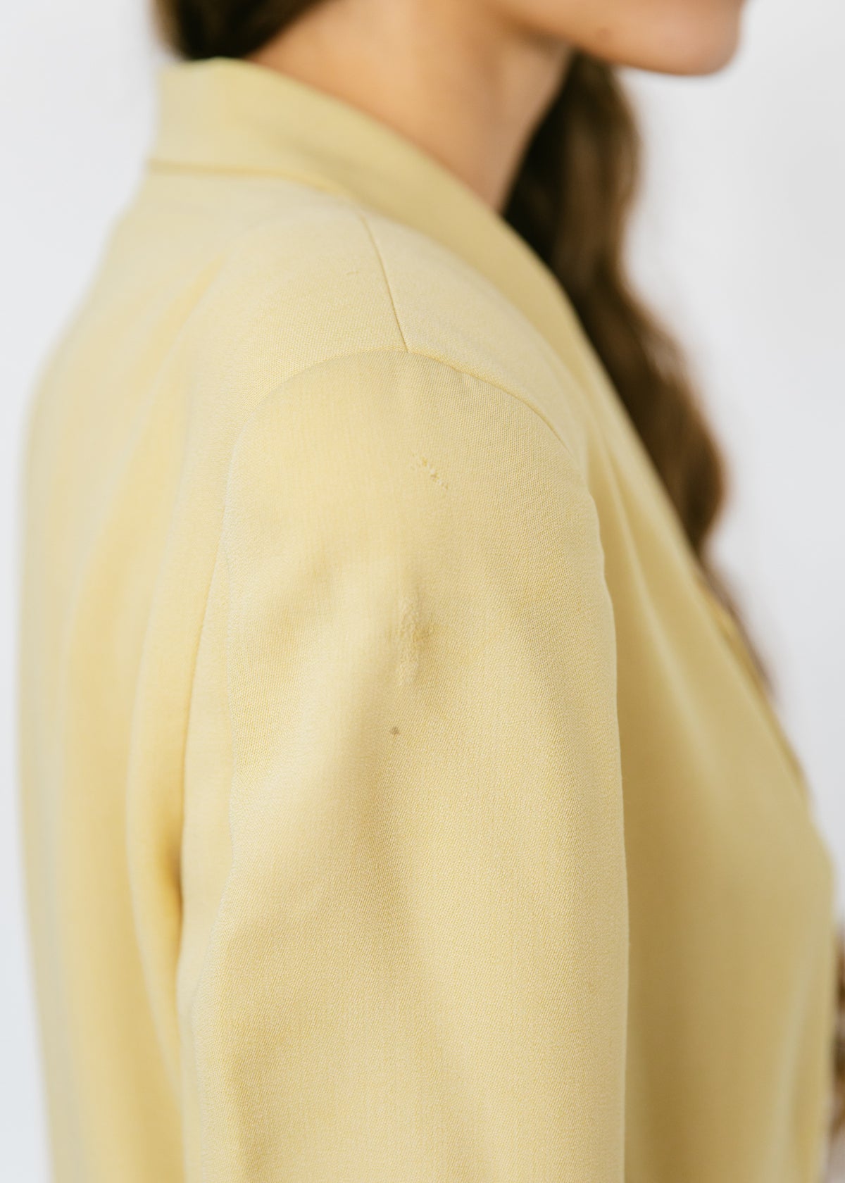 Vintage 1990s Calvin Klein Minimalist Blazer in Butter Yellow