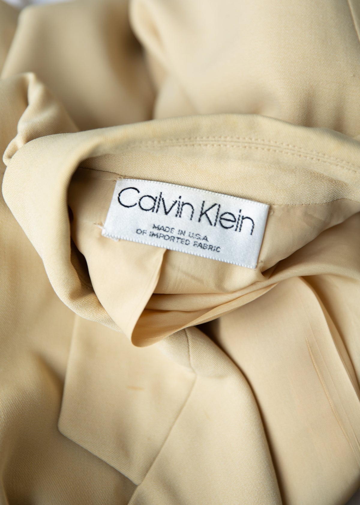 Vintage 1990s Calvin Klein Minimalist Blazer in Butter Yellow