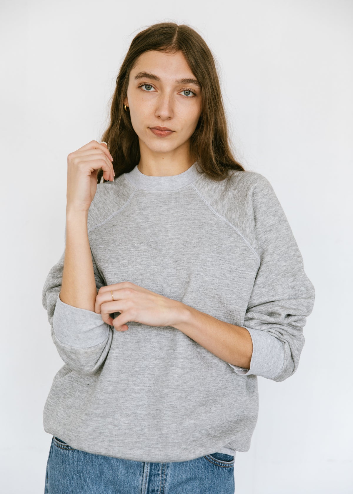 Vintage 1990s raglan sleeve sweatshirt in heather grey