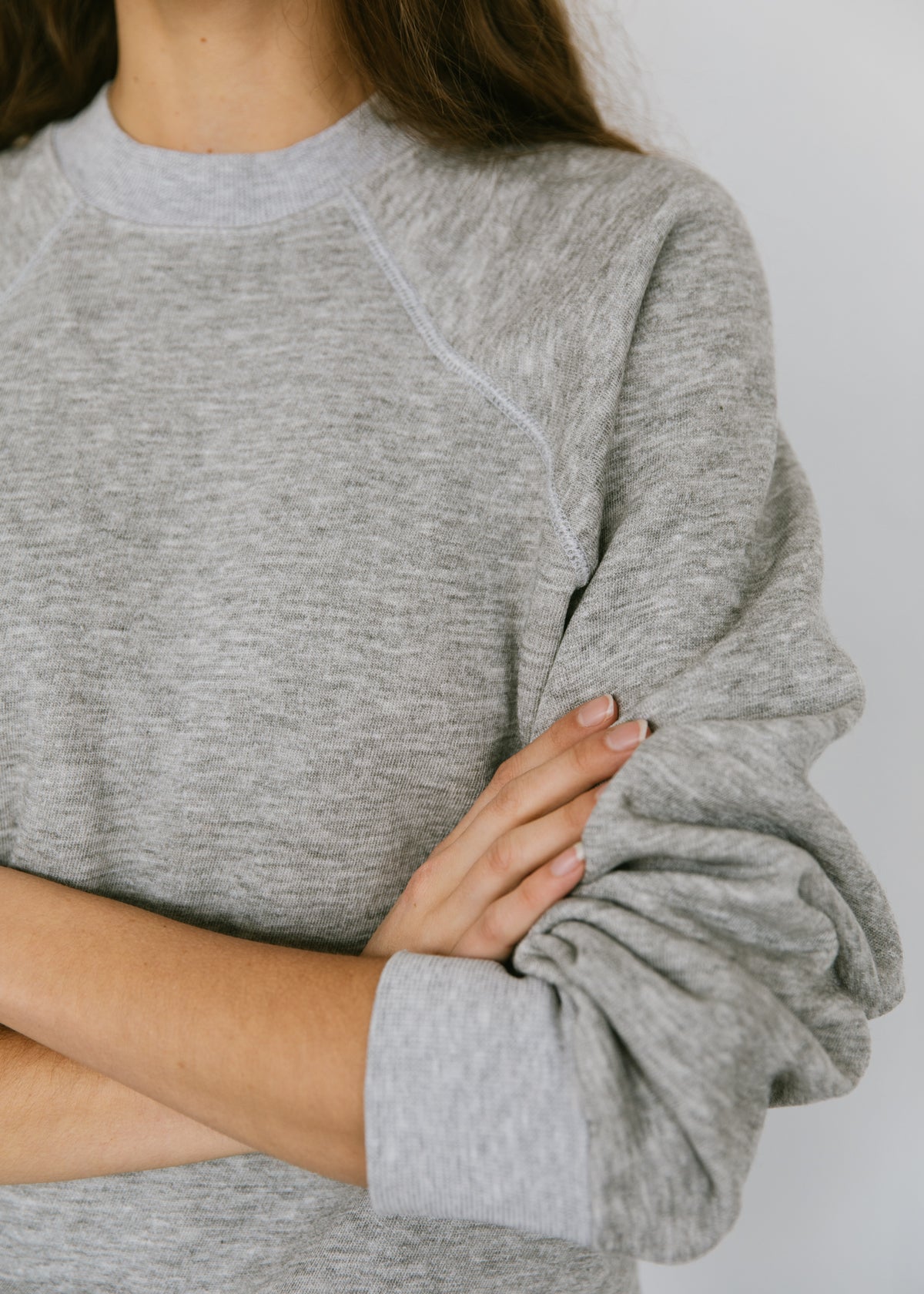 Vintage 1990s raglan sleeve sweatshirt in heather grey