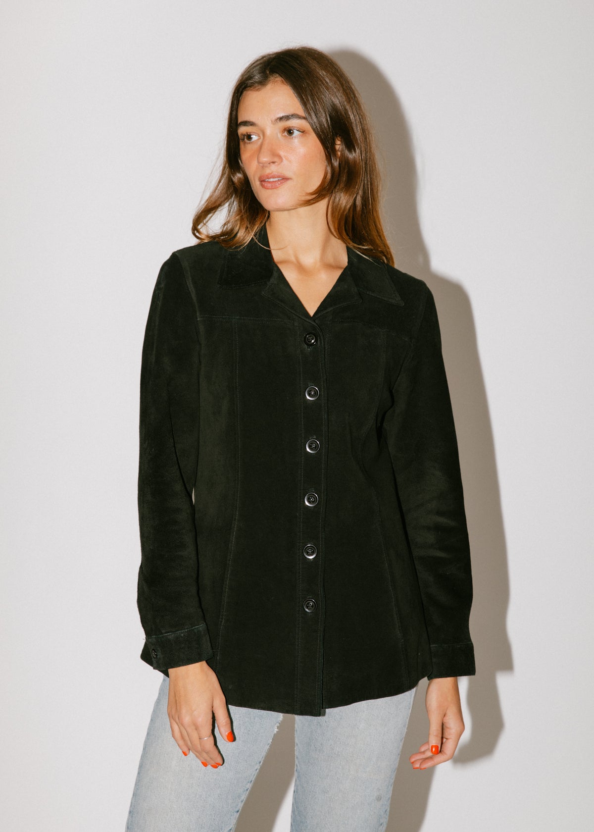 Vintage Black Suede Leather Jacket