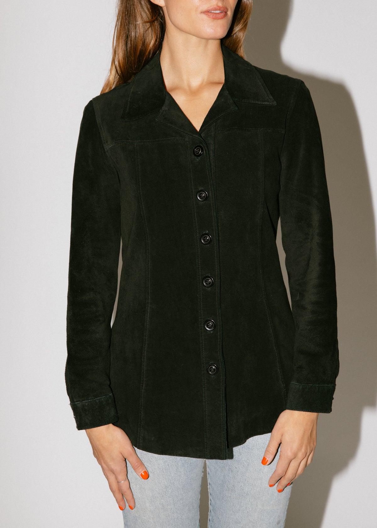 Vintage Black Suede Leather Jacket