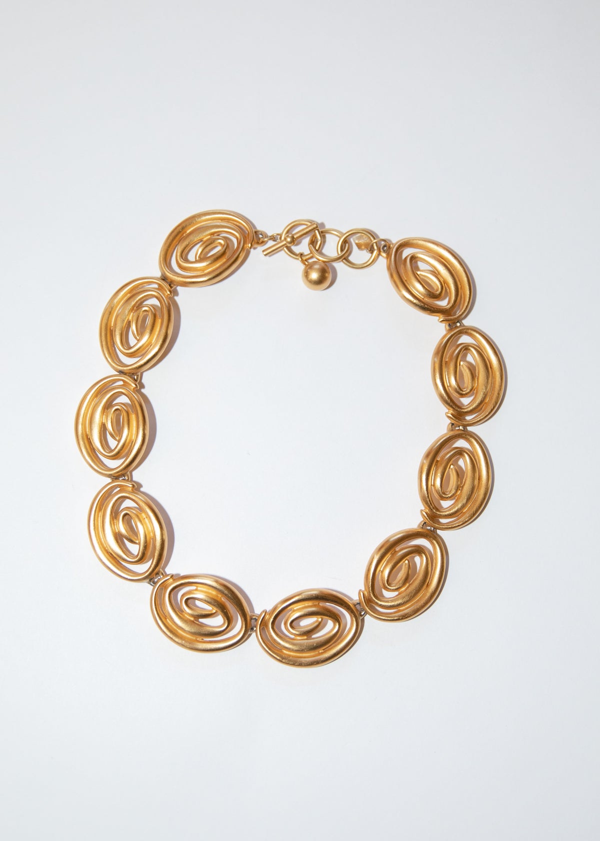 Vintage Anne Klein Gold Swirl Statement Necklace