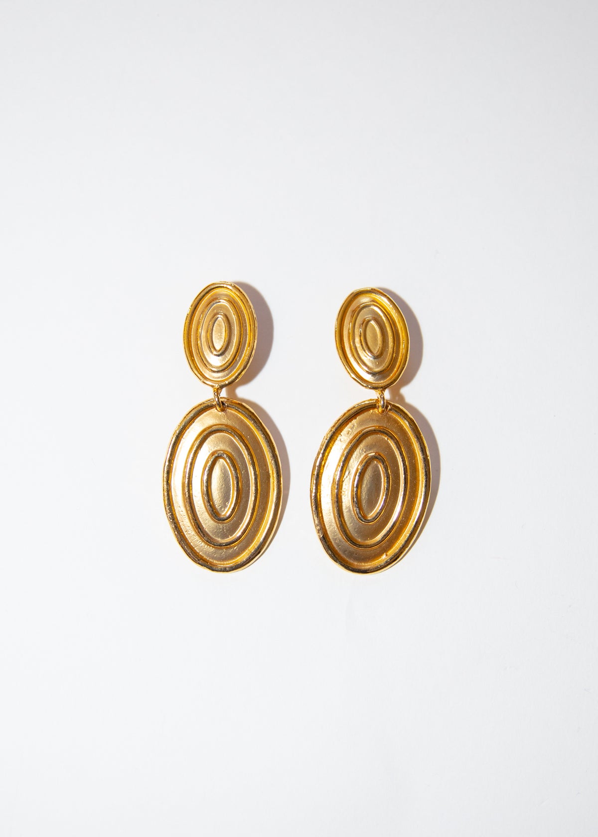 Vintage French Oval Swirl Earrings