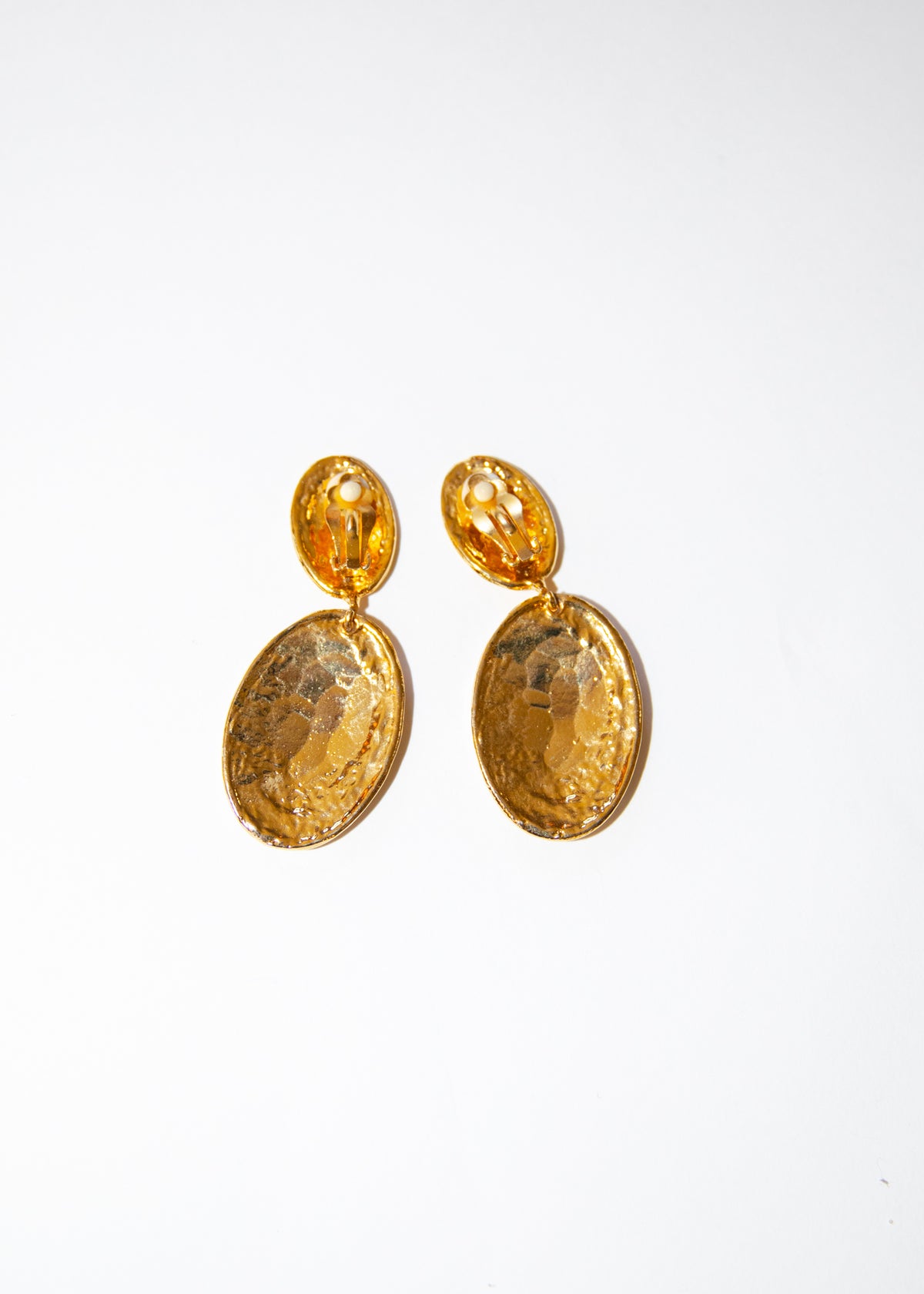 Vintage French Oval Swirl Earrings