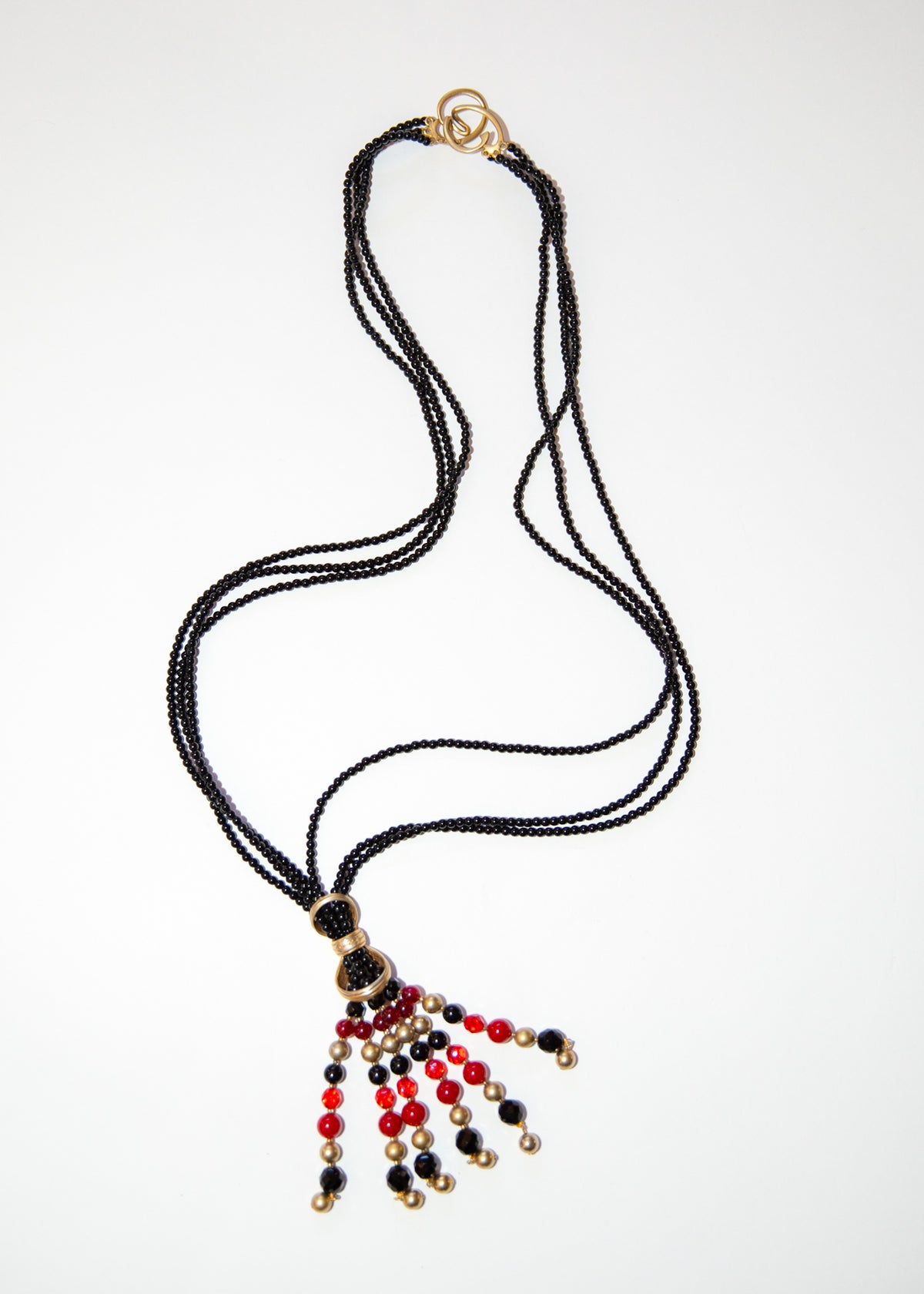 Vintage Oscar De La Renta Beaded Tassel Necklace