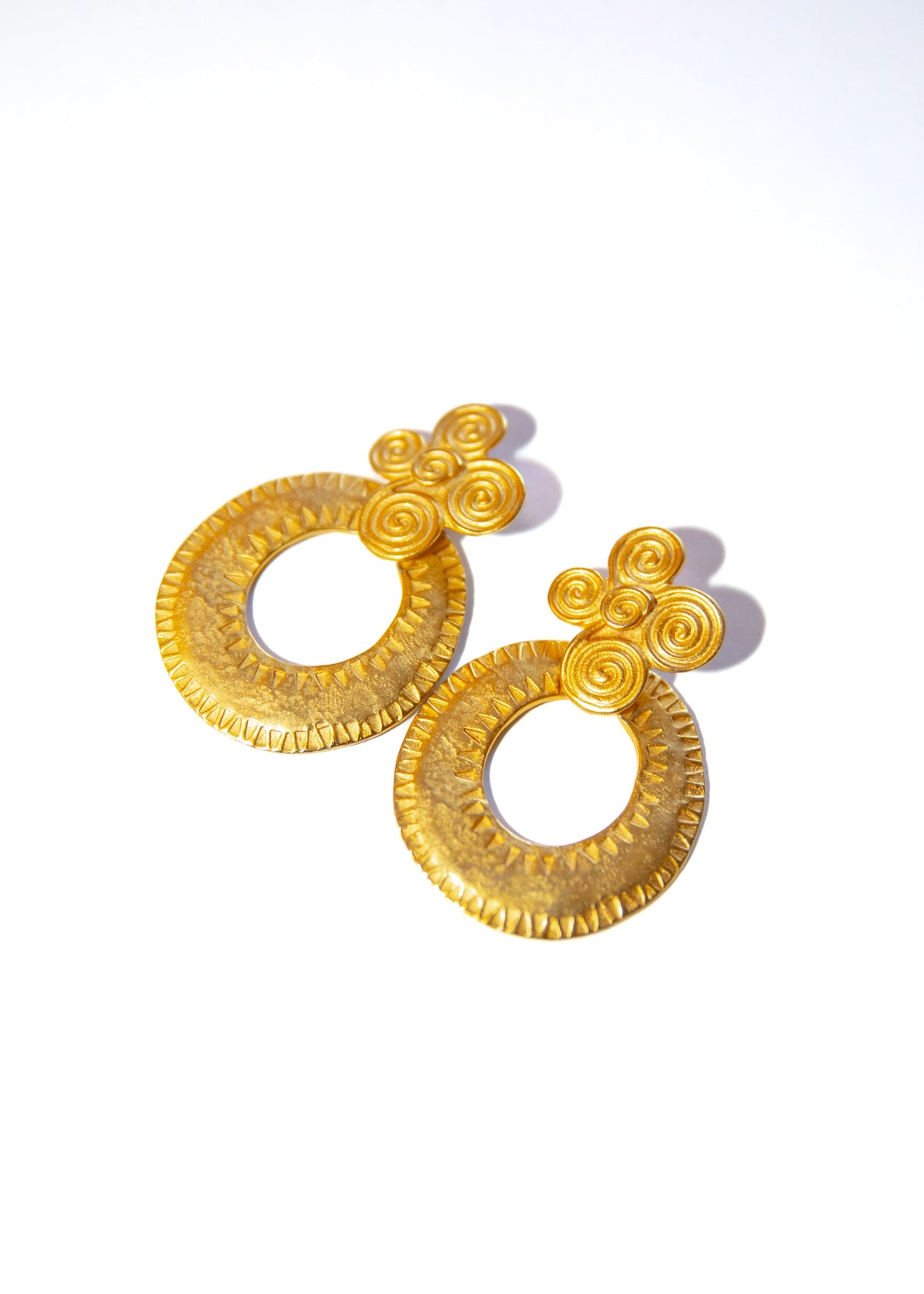 Vintage Spiral Circle Drop Earrings