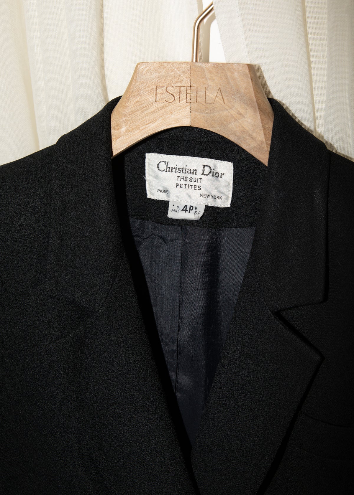 Vintage Christian Dior Black Cropped Double-Breasted Blazer