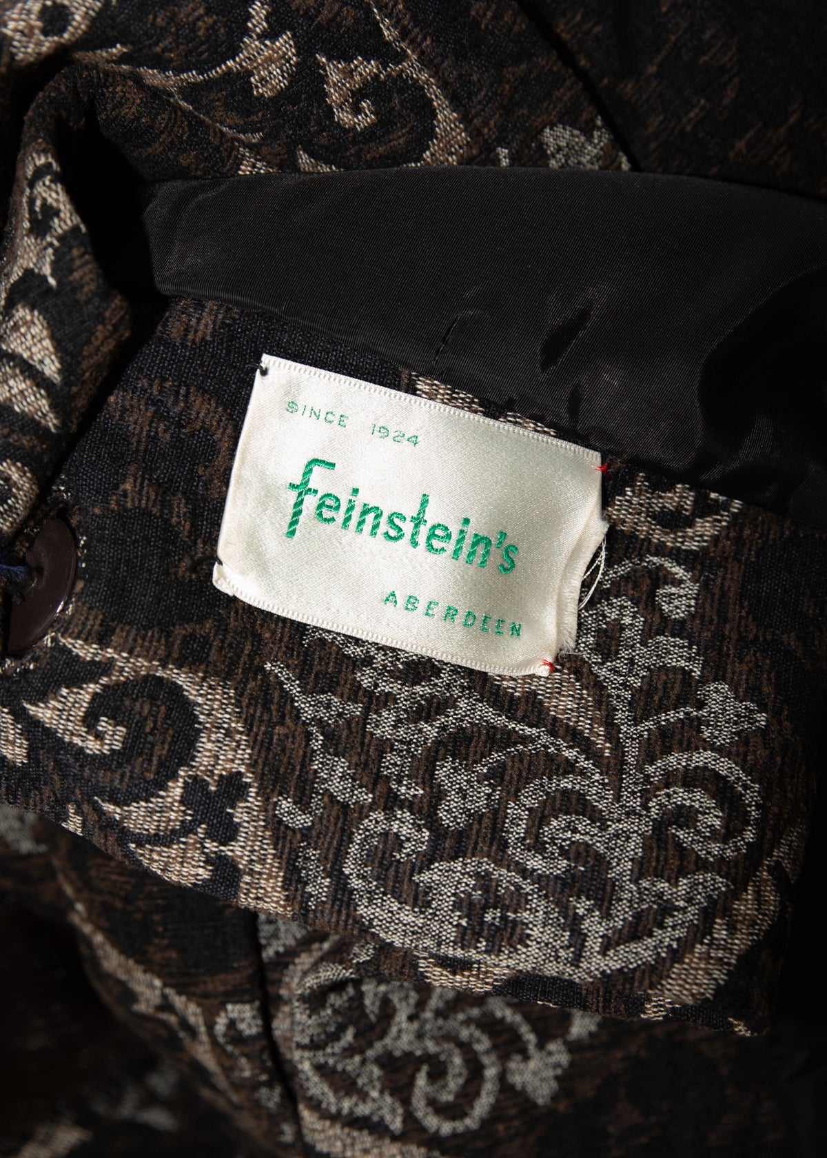 Vintage 1960s Tapestry Coat with Mink Fur Collar