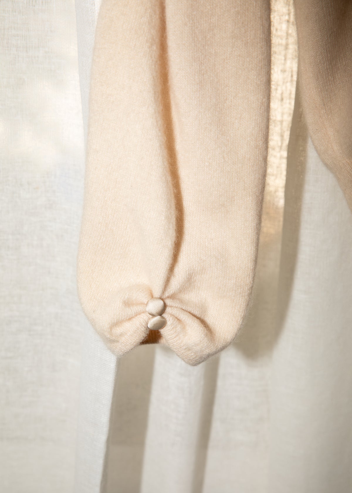 Vintage 1960s Dalton Cashmere Cardigan with Mink Collar in Ivory