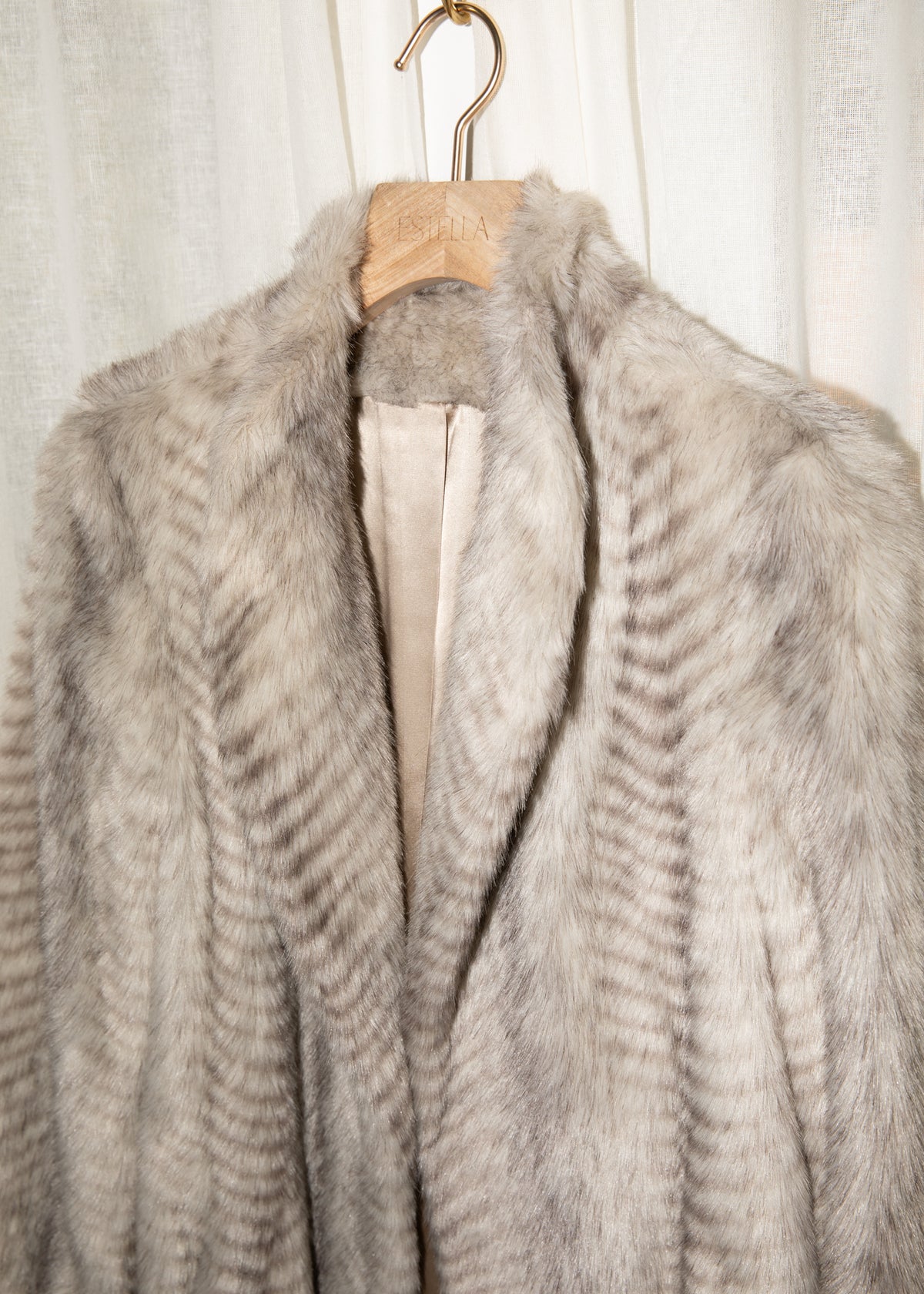 Vintage 1970s French Tissavel Faux Fur Jacket in Taupe