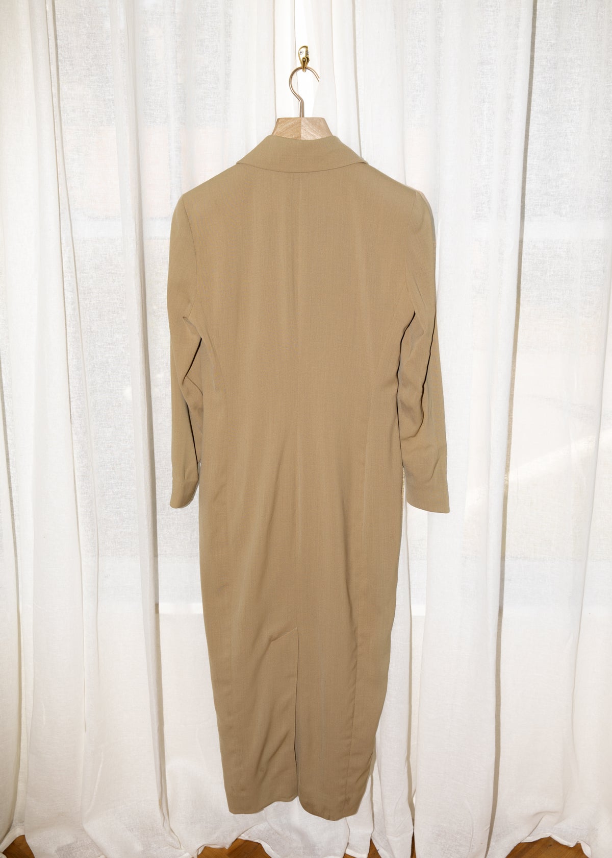 Vintage 1990s Double-Breasted Long Maxi Coat in Camel