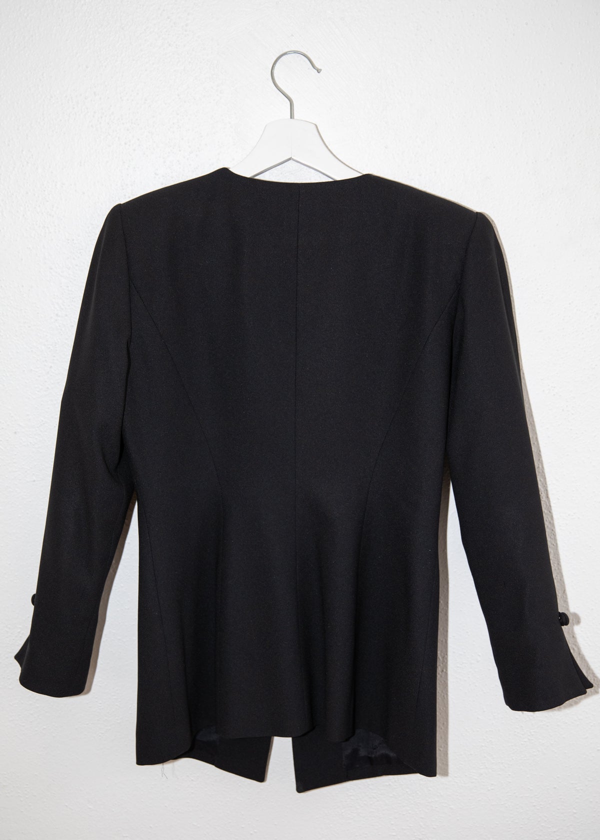 Vintage Scalloped-Neck Black Blazer