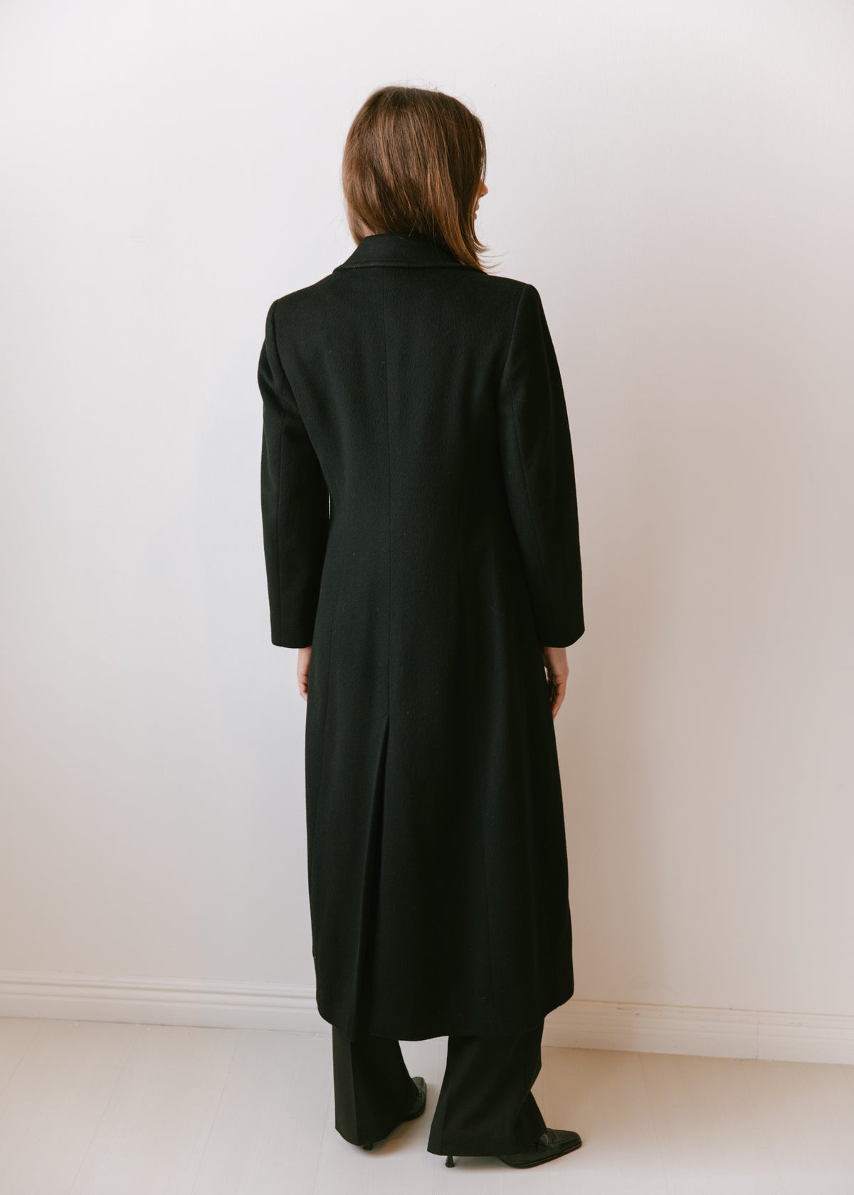 Vintage 90s Calvin Klein Black Merino Wool Coat