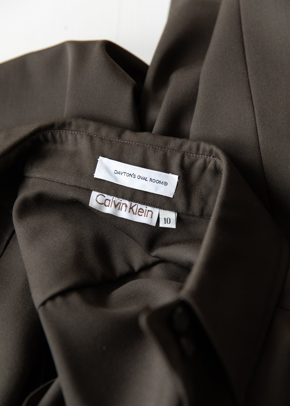 Vintage 80s Calvin Klein Maxi Jacket in Deep Brown
