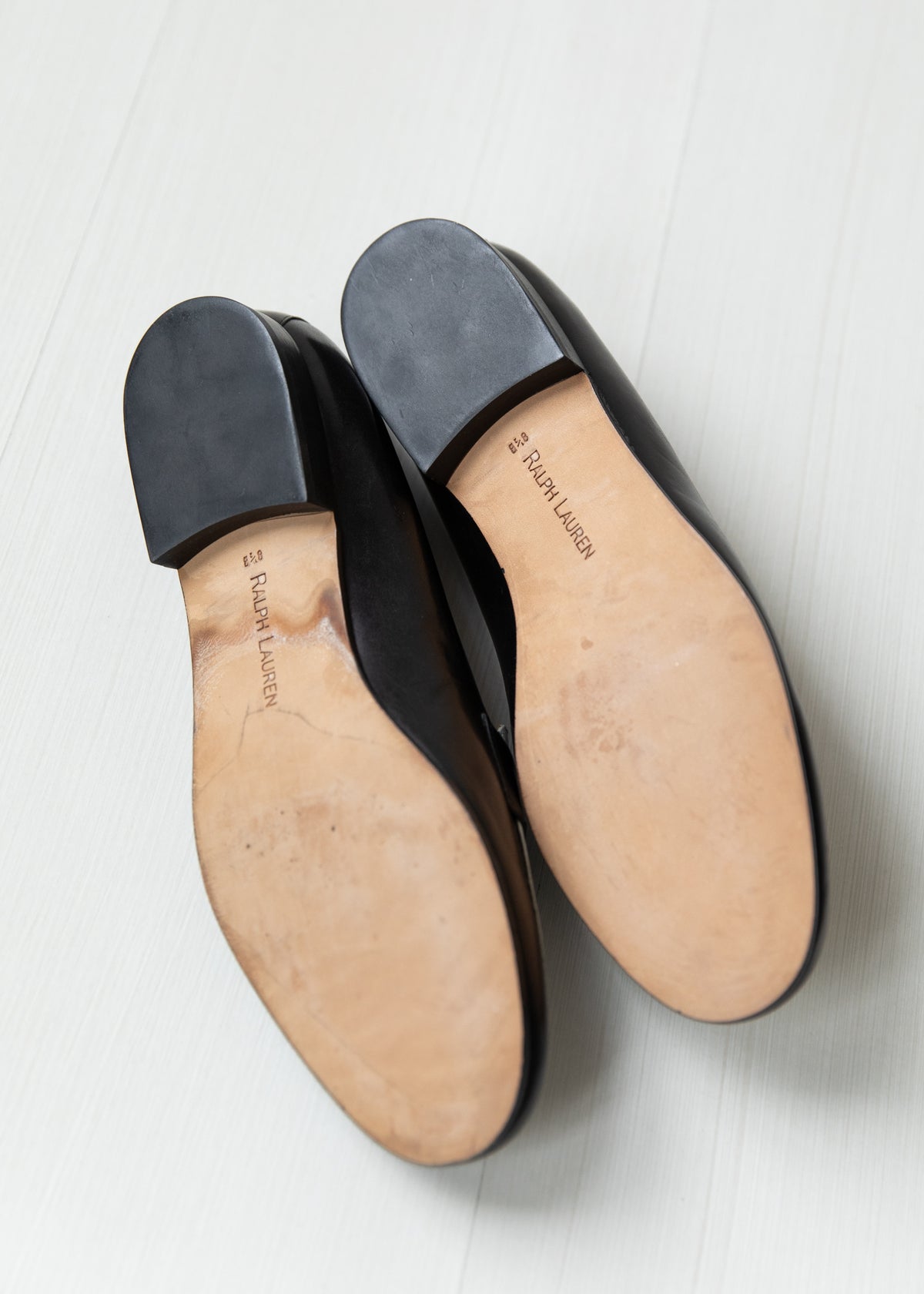 Vintage Ralph Lauren Leather Loafers in Black & White