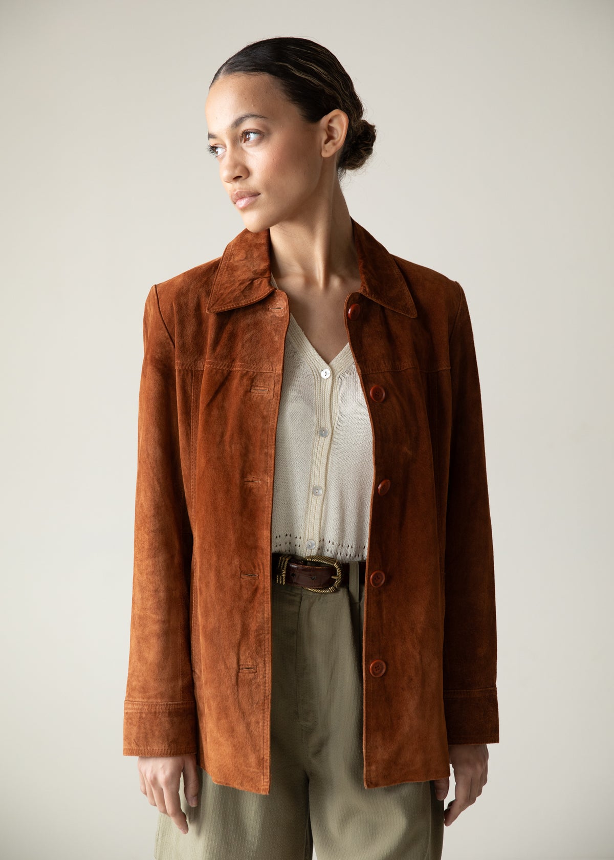 Vintage Suede Jacket in Cognac