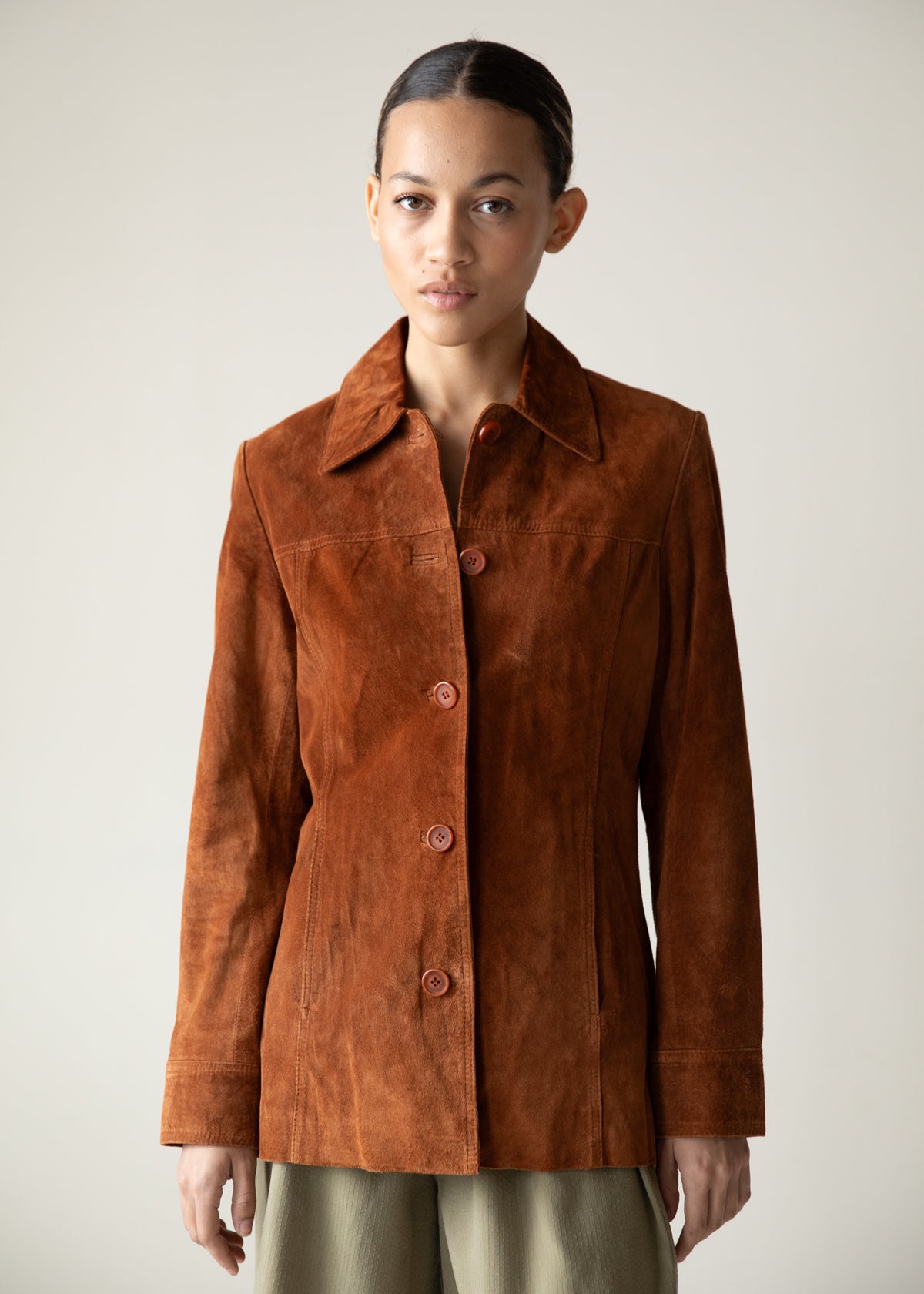 Vintage Suede Jacket in Cognac