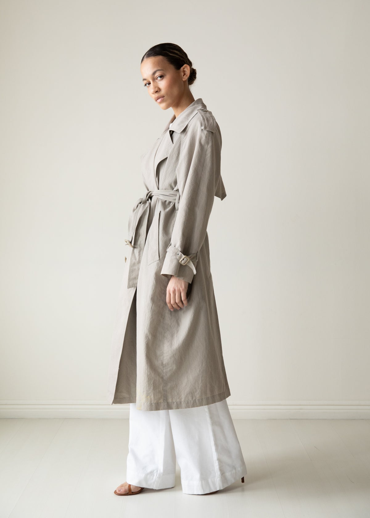 Vintage London Fog Trench Coat in Gray Taupe