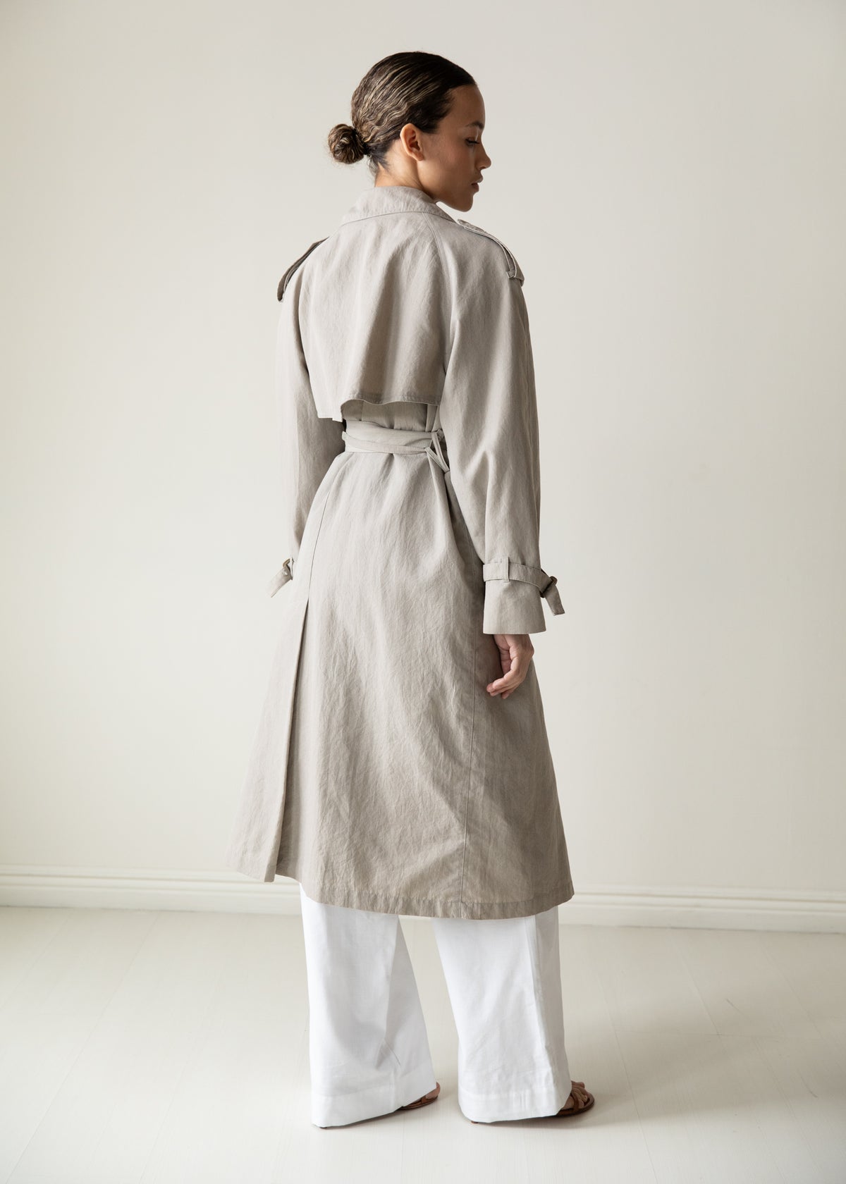 Vintage London Fog Trench Coat in Gray Taupe