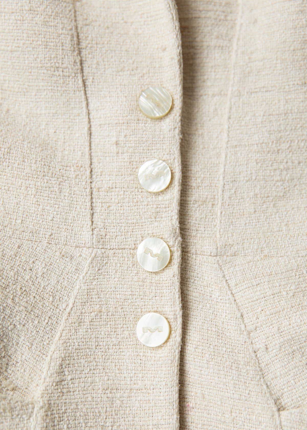 Vintage Mugler Textured Raw Silk Jacket in Cream