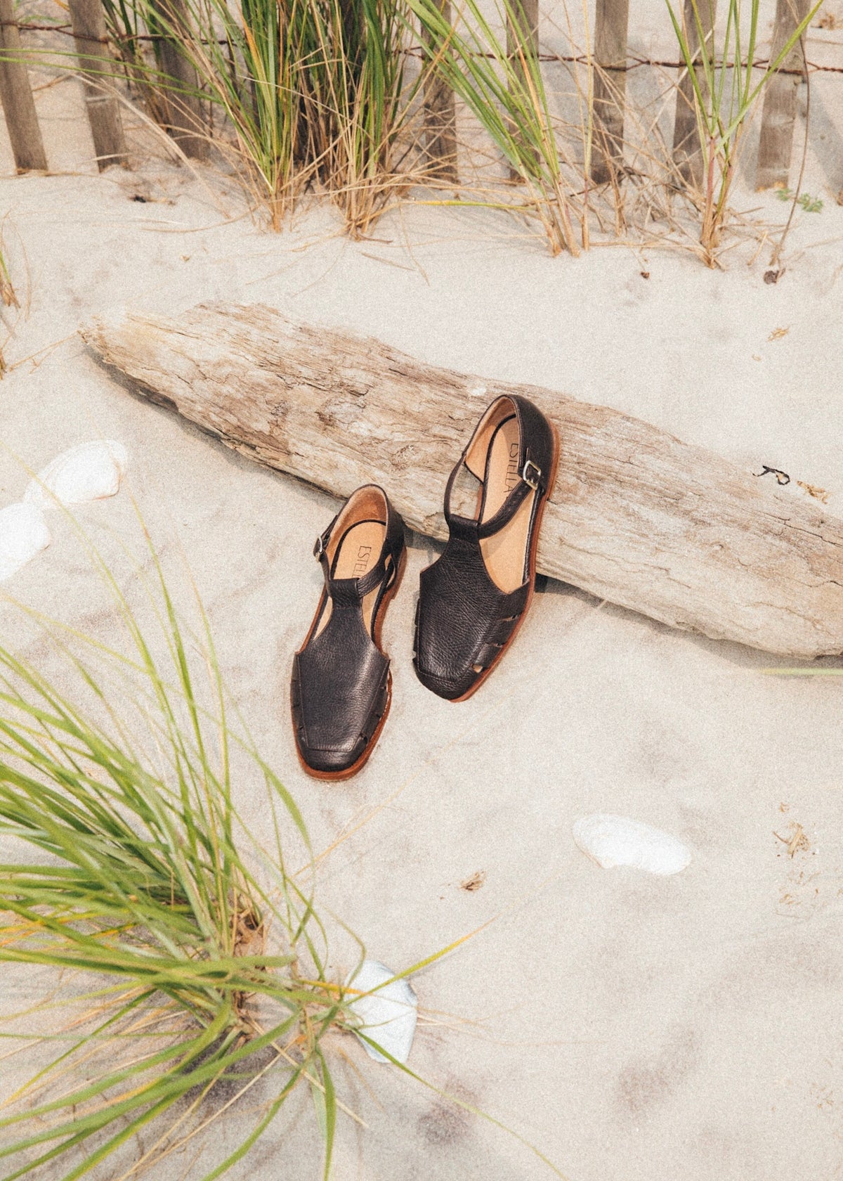 Leelee Fisherman Sandal in Espresso Brown Pebbled Leather