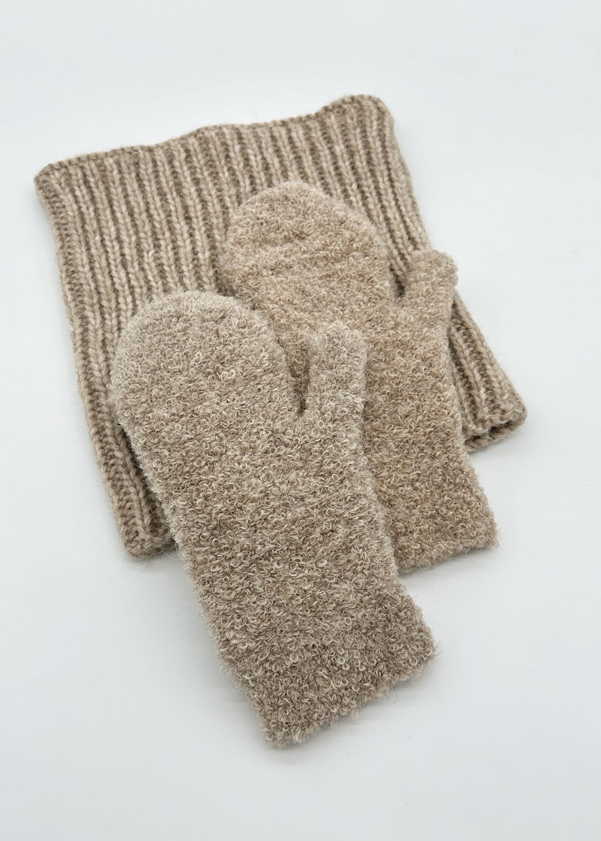 Alicia Alpaca Snood Scarf in Sand