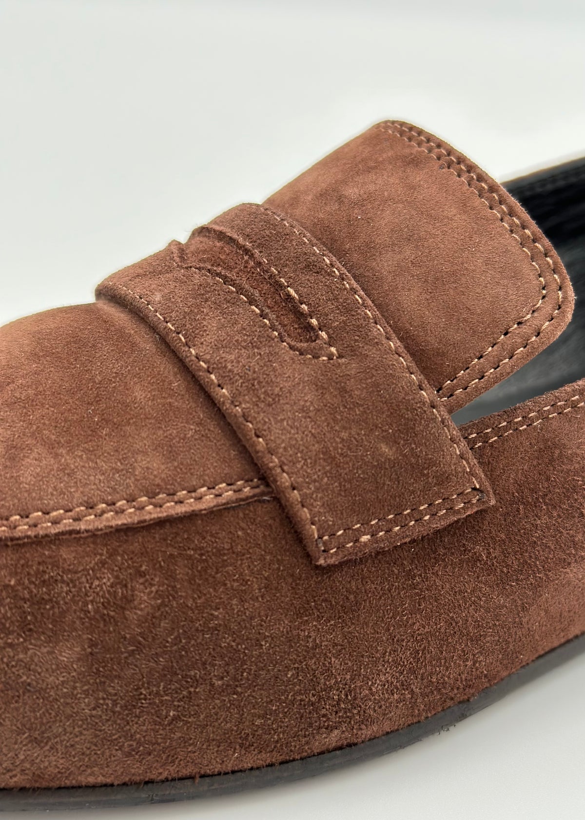 Kate Penny Loafer in Mocha Brown Suede