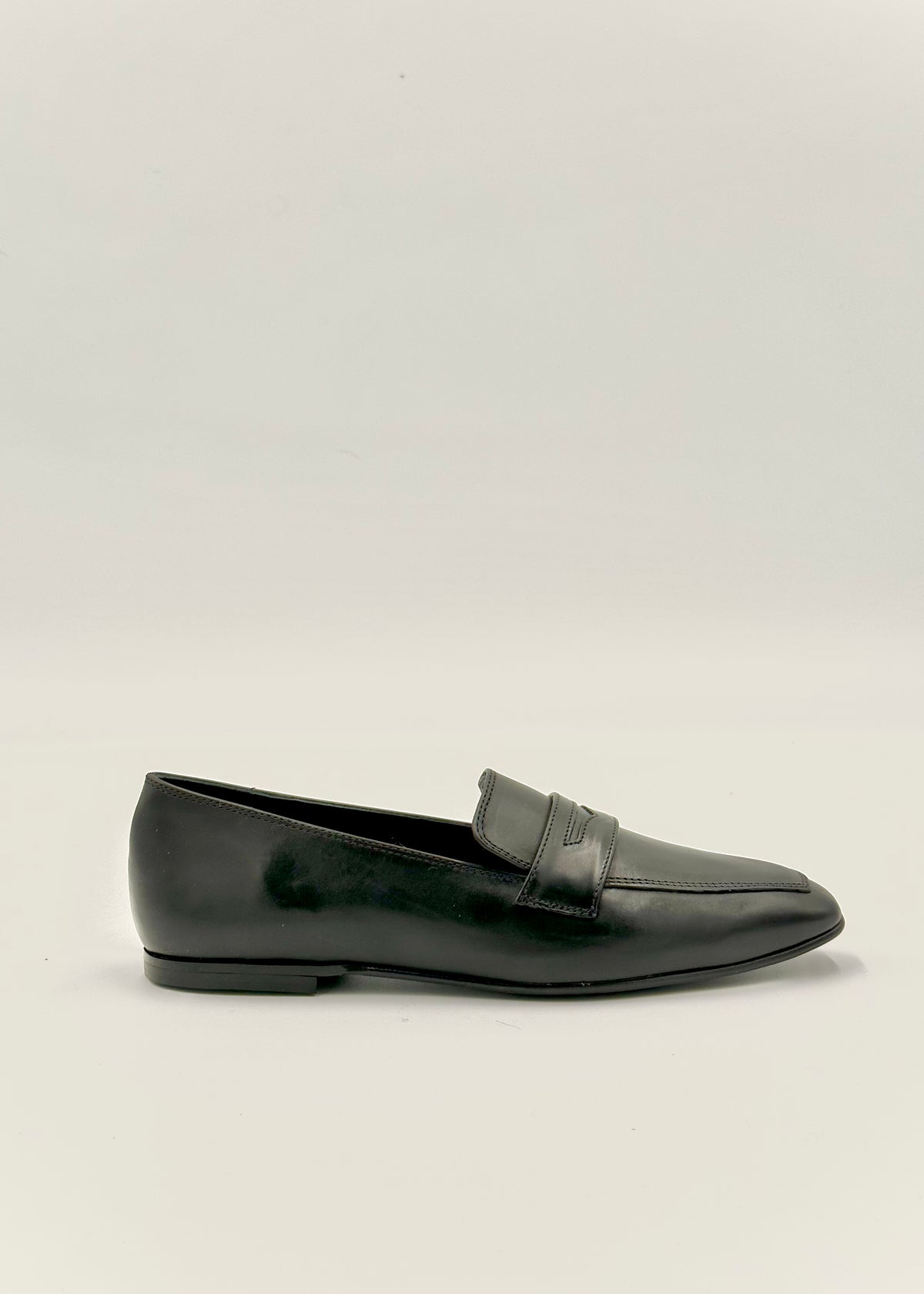 Kate Penny Loafer in Black Leather