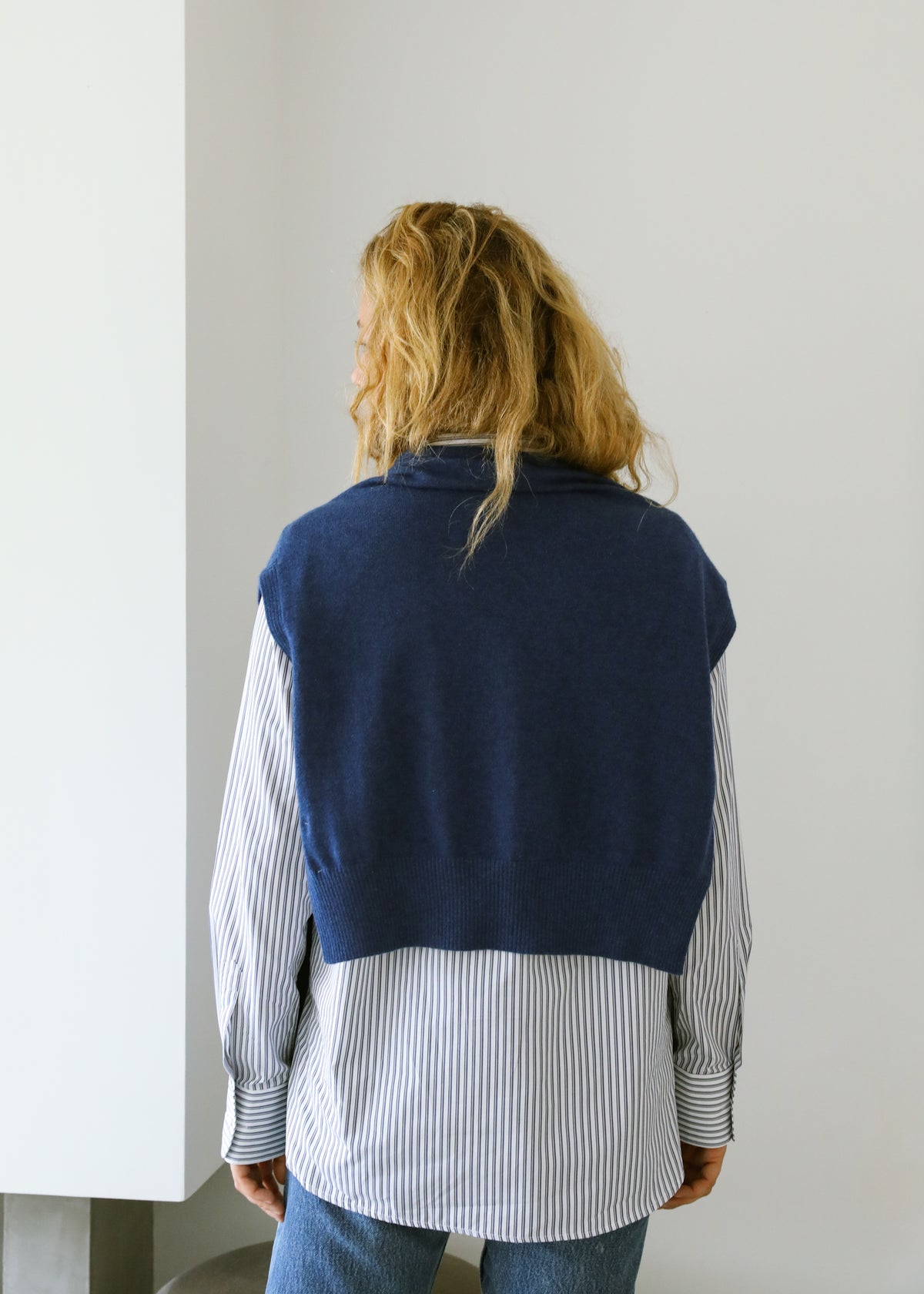 Valetta Sweater Scarf in Cobalt Blue Cashmere