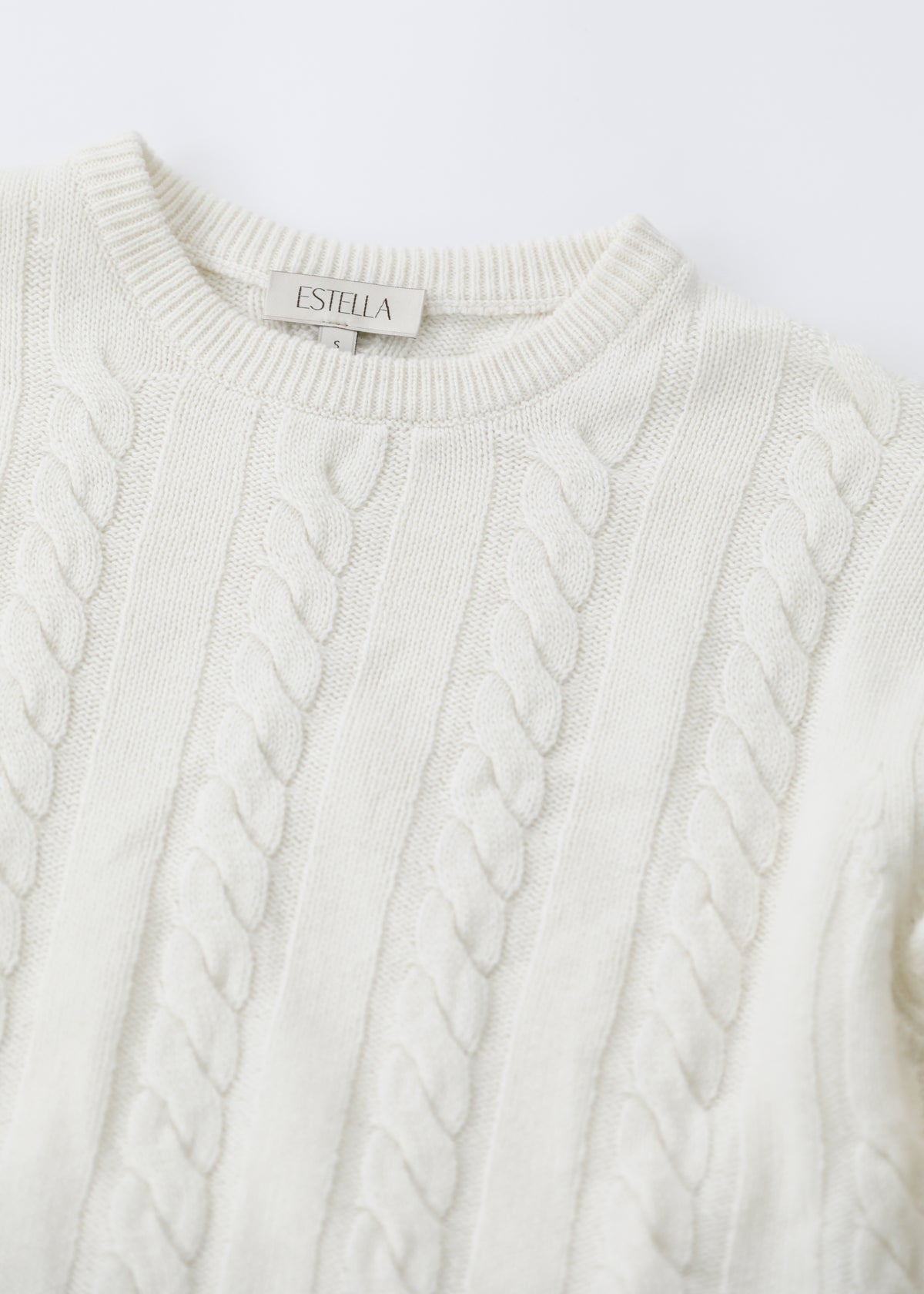 Daria Cable Knit Pullover in Winter White